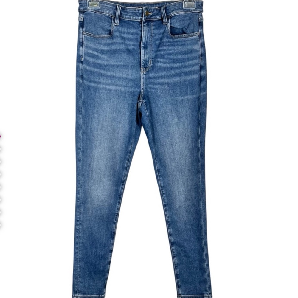 American Eagle Next Level Stretch Medium Wash Super High Rise Jeggings Jeans 14